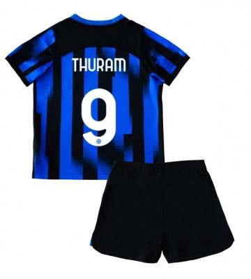 Inter Milan Marcus Thuram #9 Primera Equipación Niños 2023-24 Manga Corta (+ Pantalones cortos)